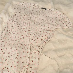 Brandy Melville Robbie Wrap Dress White